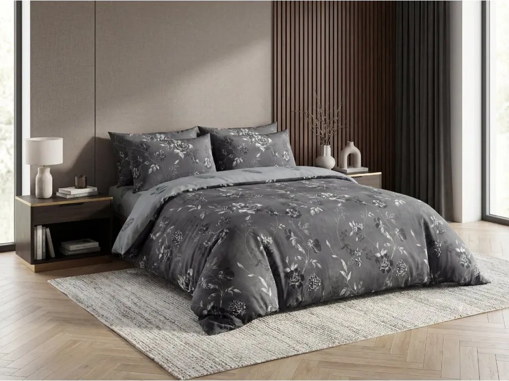 Pamut ágynemű SHADOWIX sötétszürke Ágyneműhuzat mérete: 70 x 90 cm | 140 x 200 cm