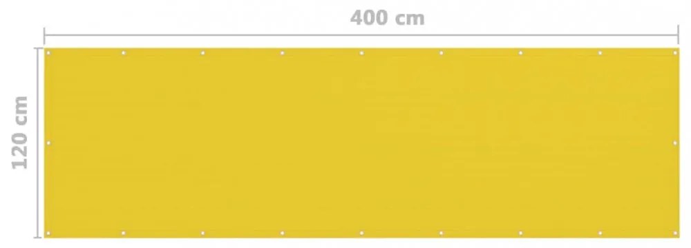 sárga HDPE erkélytakaró 120 x 400 cm