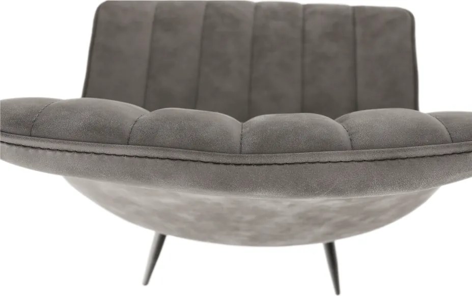 Szék, ekobőr világosszürke/fekete, HAZAL