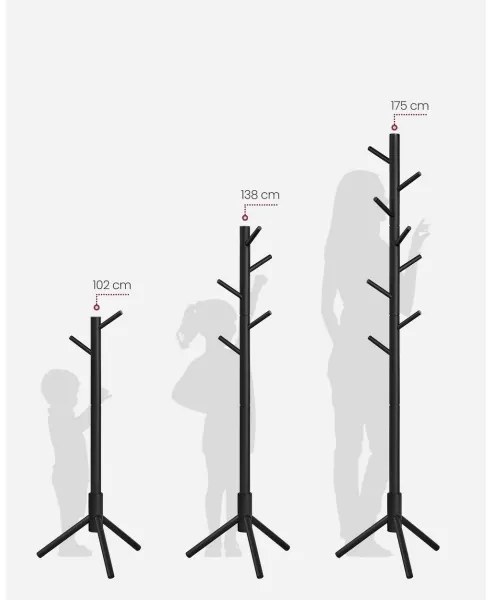 LINEA álló ruhafogas, fekete