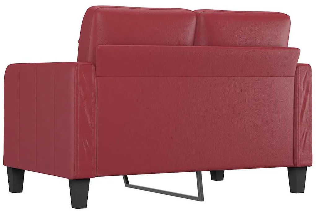 2 személyes bordó műbőr kanapé 120 cm