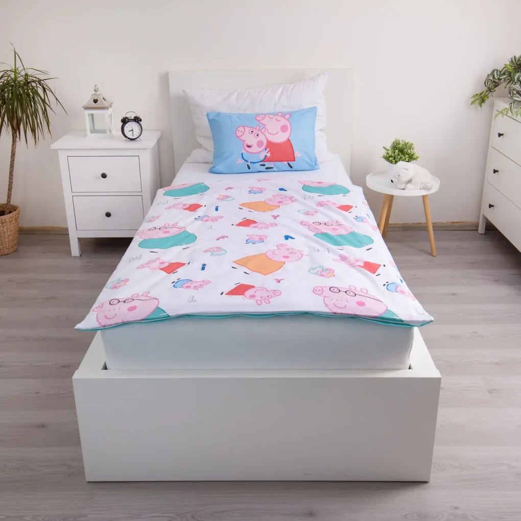 Peppa malac Big Pig Family gyerek, ovis ágyneműhuzat 100×135cm, 40×60 cm