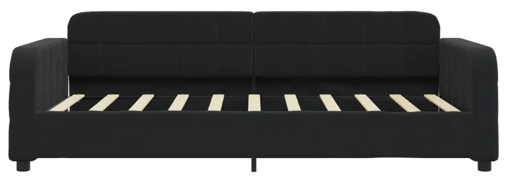 fekete bársony heverő matraccal 90 x 190 cm