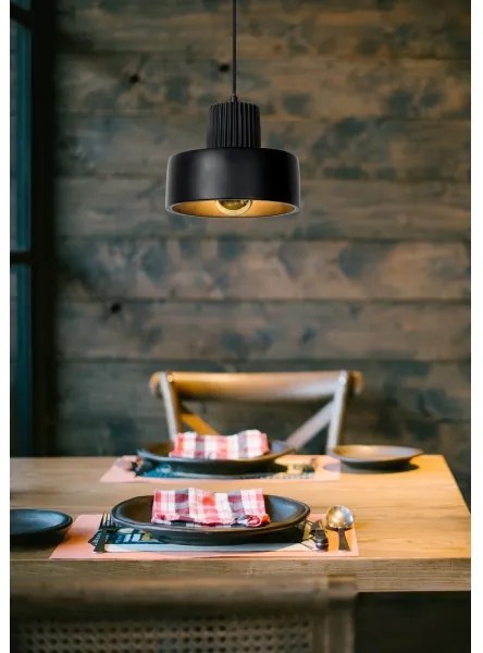 Lucide 20419/20/30 - Csillár zsinóron OPHELIA 1xE27/40W/230V á. 20 cm fekete