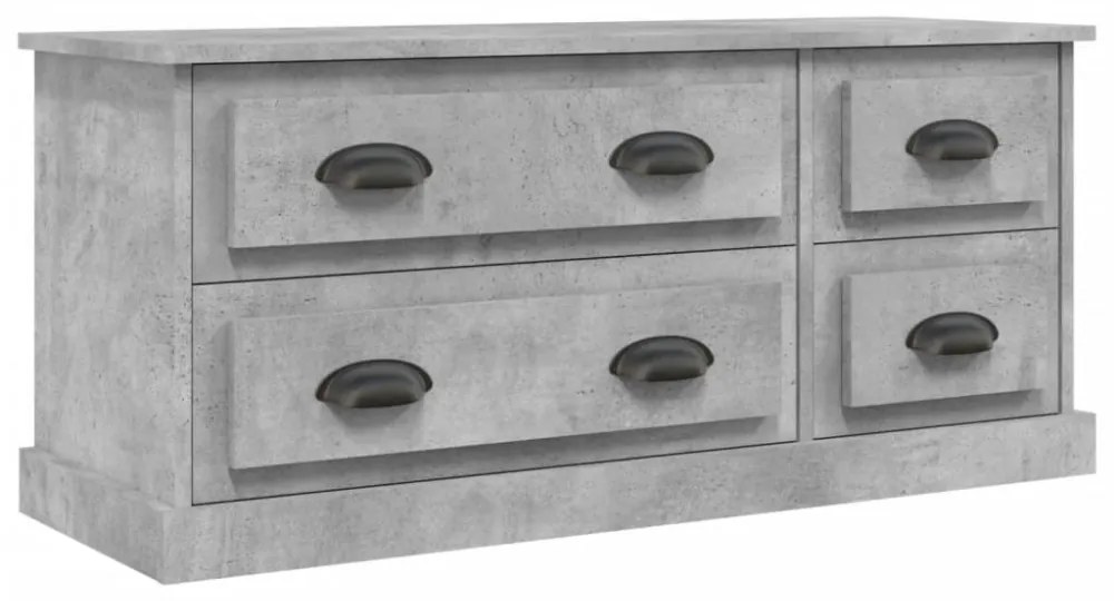 betonszürke szerelt fa TV-szekrény 100 x 35,5 x 45 cm