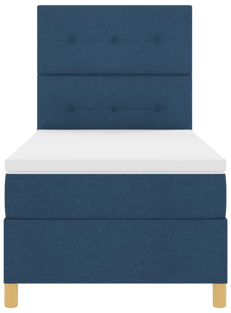 Boxspring Ágy Mattal és LED Kékkel 90x200 cm Szövet