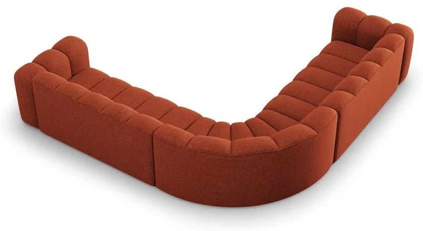 Téglavörös zsenília moduláris sarokkanapé Lupine – Micadoni