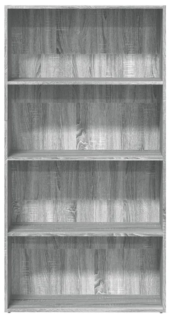 szürke sonoma színű szerelt fa könyvespolc 80 x 30 x 152 cm