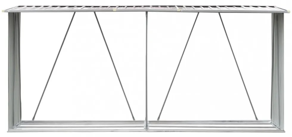 barna horganyzott acél kerti tűzifatároló 330 x 84 x 152 cm