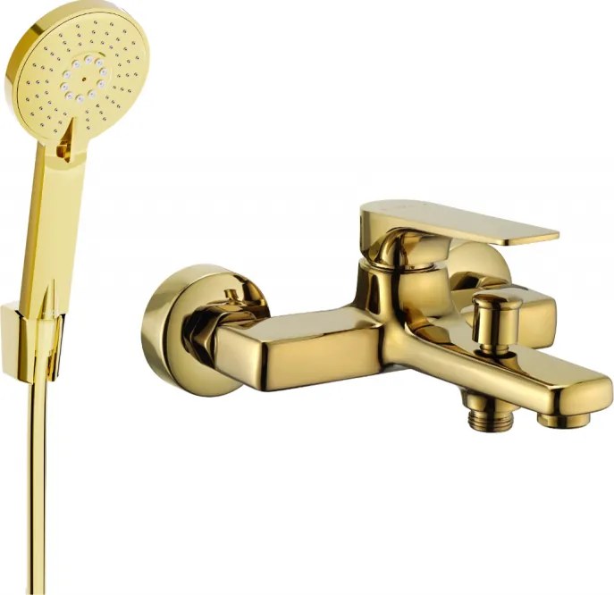 Mexen Lynx R40 kádtöltő csaptelep zuhanyszettel, arany - 74593R40-50