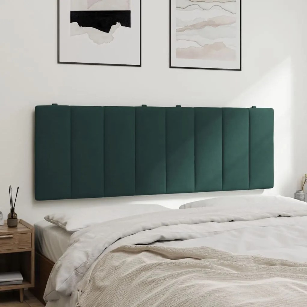sötétzöld bársony fejtámla párna 120 cm