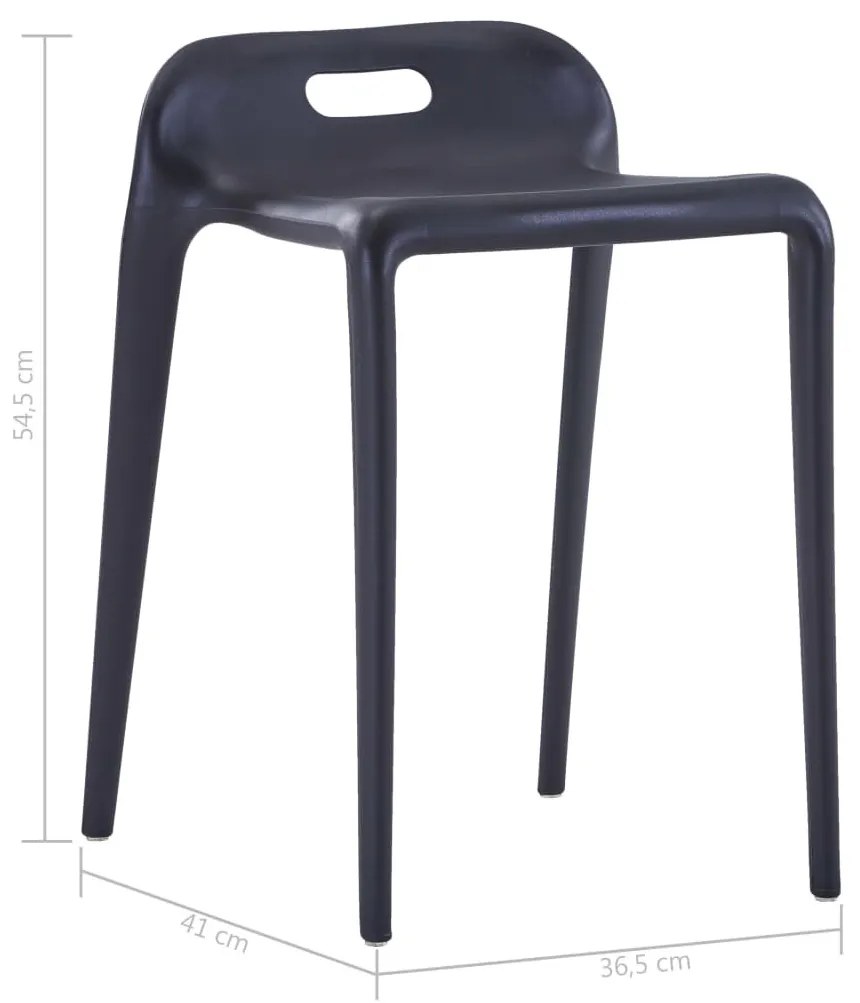 4 db fekete műanyag rakásolható szék