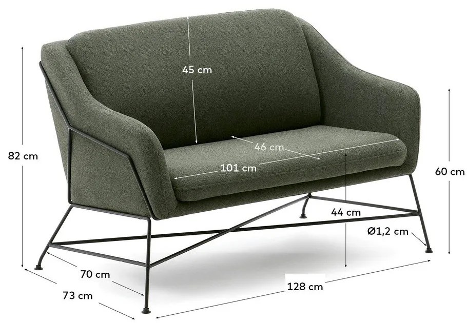 Zöld kanapé 128 cm Brida – Kave Home