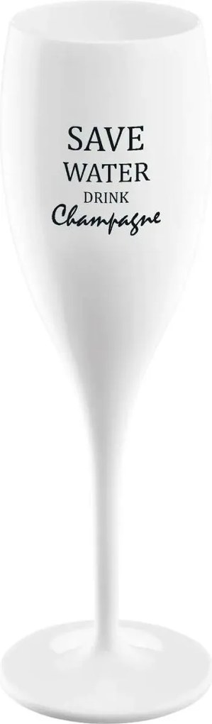 Koziol üvegpohár felirattal - Save water drink champagne