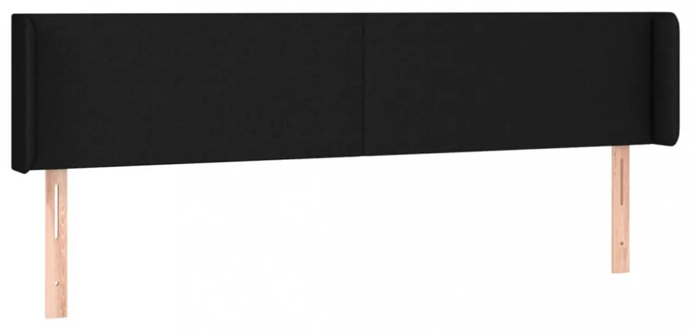 fekete szövet fejtámla szárnyakkal 203x16x78/88 cm
