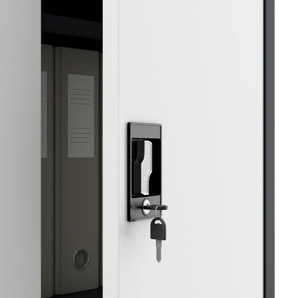 Fém iratszekrény JAN H, 900 x 1950 x 400 mm, antracit-fehér