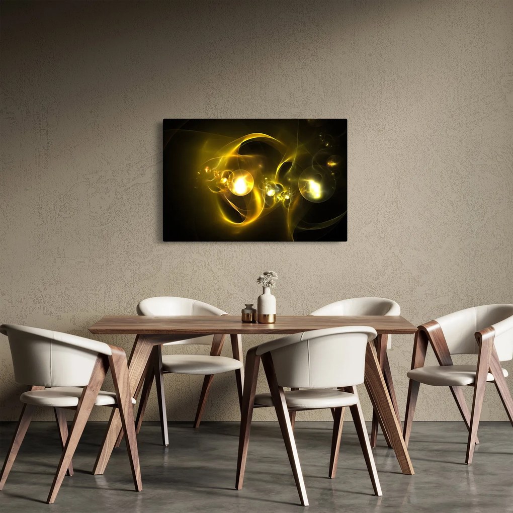 Absztrakt kép sárga gömbök (90x60 cm)