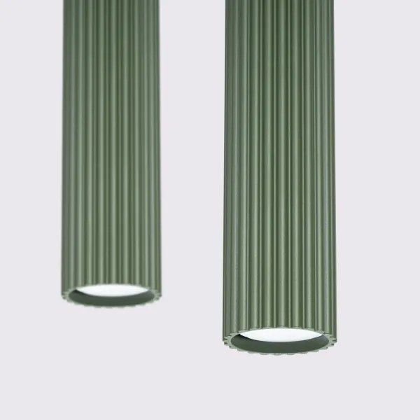 Sollux SL.1612 - Csillár zsinóron KARBON 2xGU10/10W/230V zöld