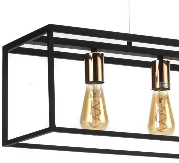 ONLI - Csillár zsinóron FLOKI 4xE27/15W/230V fekete/réz