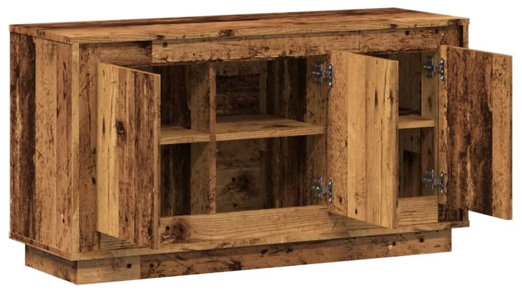 antik fa színű szerelt fa tálalószekrény 102 x 35 x 55 cm