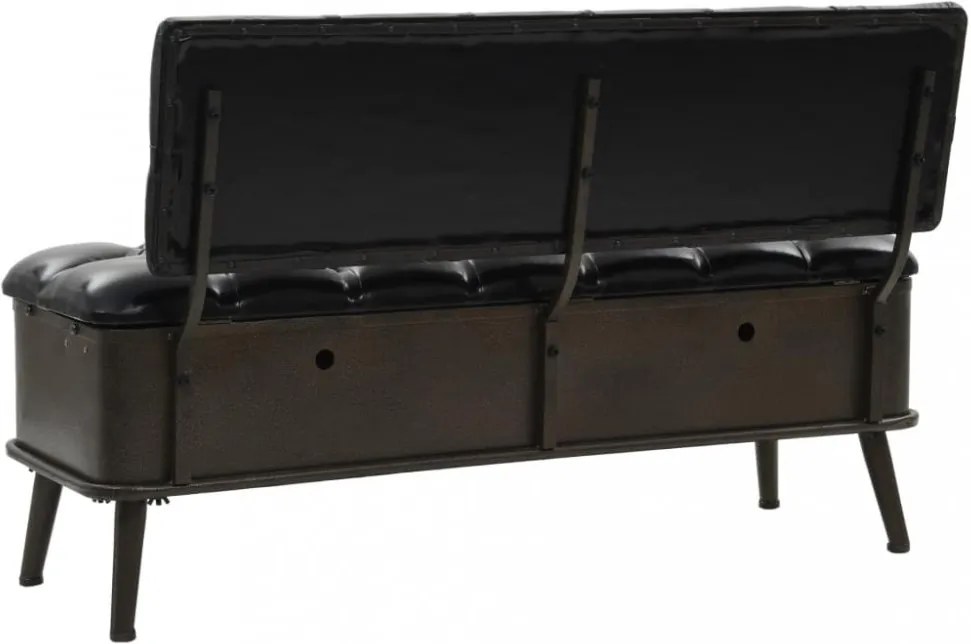 Műbőr tárolópad háttámlával 120 x 52 x 75 cm