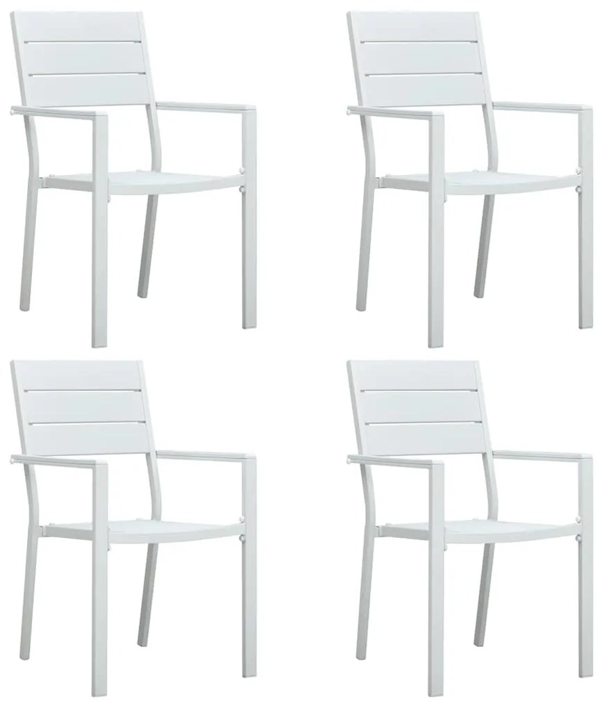 vidaXL 4 darab fehér fautánzatú HDPE kerti szék