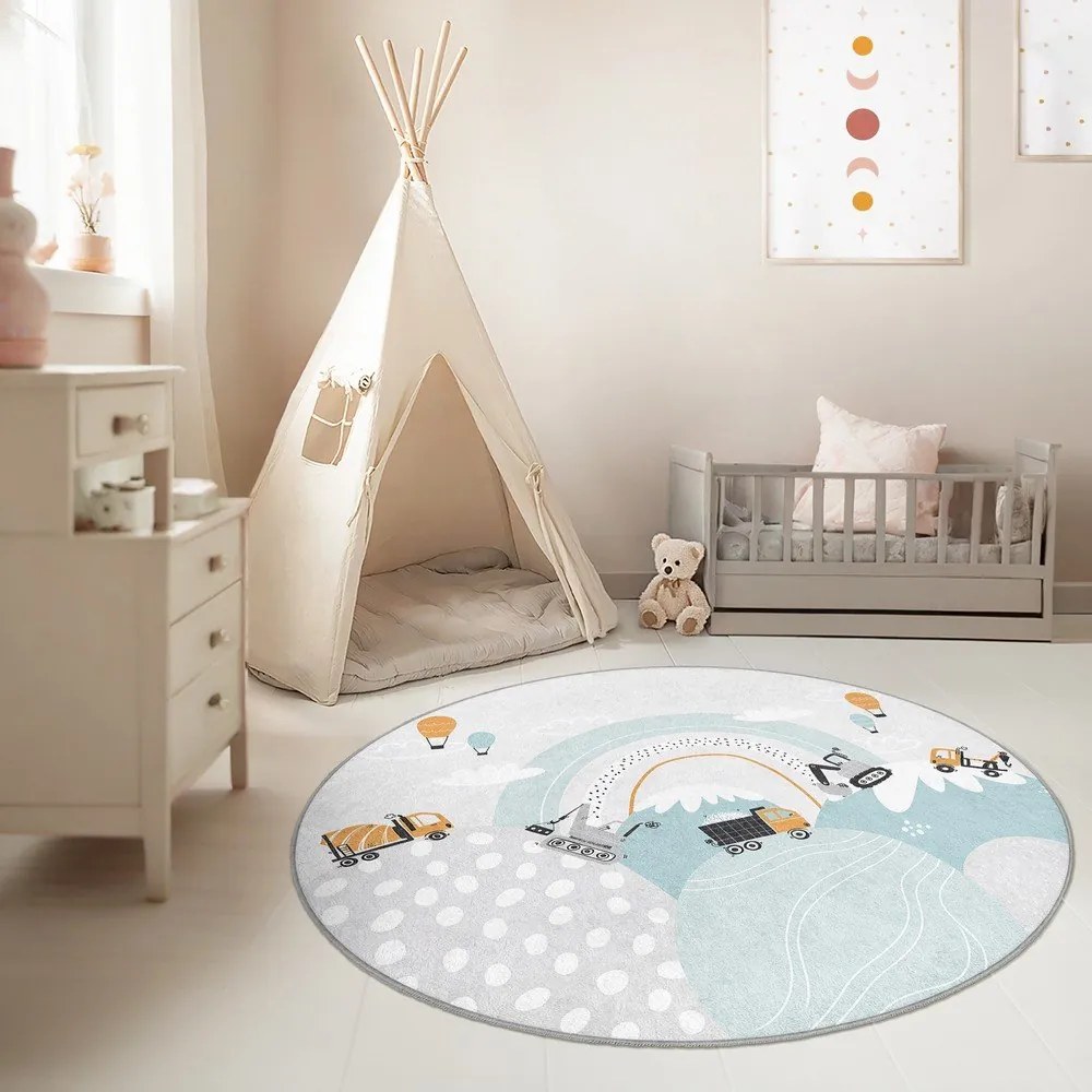 Mosható gyerek szőnyeg ø120 cm Snowy Hills – Mila Home