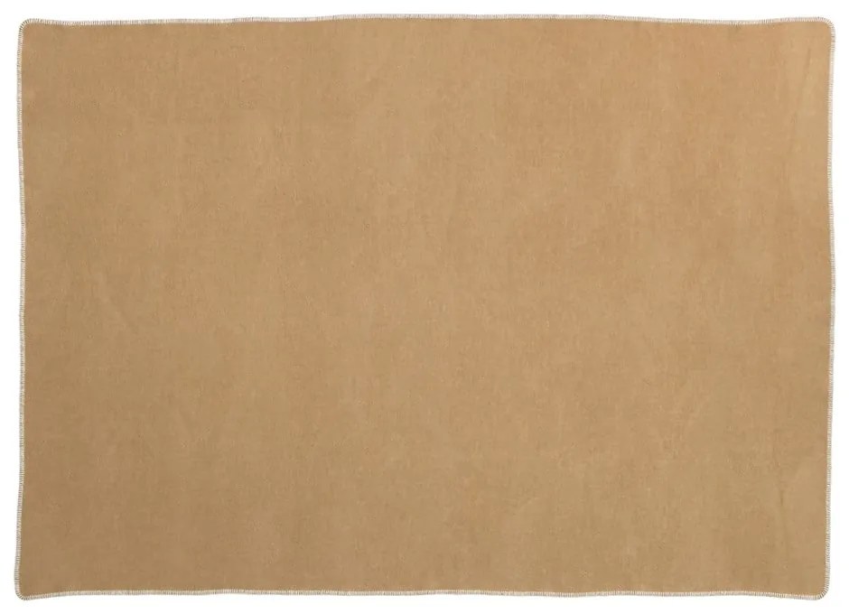 Okkersárga gyapjúkeverék takaró 140x200 cm Ylva Ochre – Pappelina