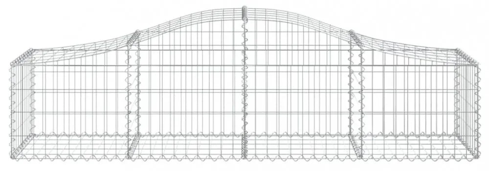3 db íves horganyzott vas gabion kosár 200x50x40/60 cm
