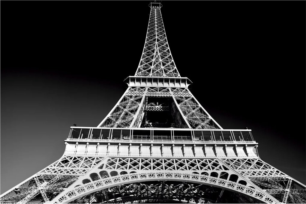 Kép - Eiffel-torony, fekete-fehér (90x60 cm)