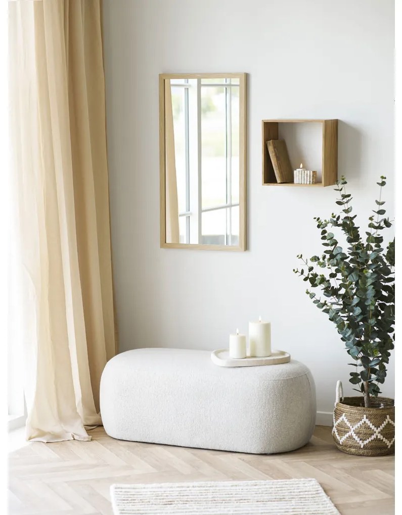 Scottsdale fali tükör fa kerettel, natúr, 45x75 cm