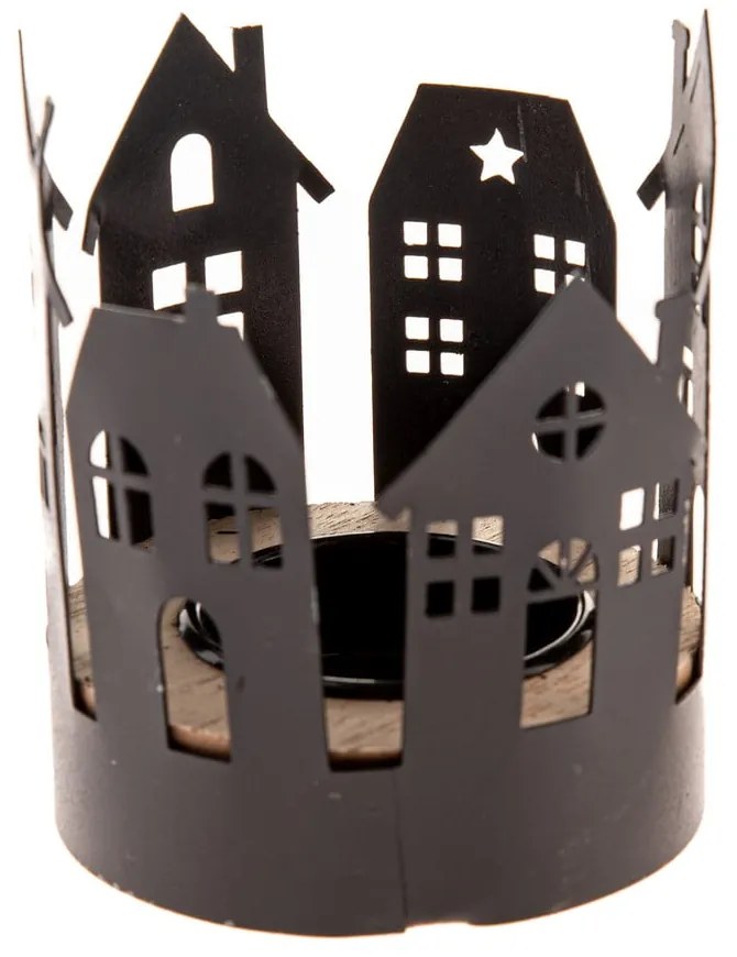Fém gyertyatartó karácsonyi mintával Houses – Dakls