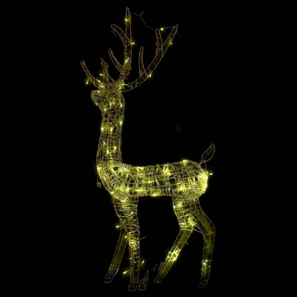 meleg fehér akril karácsonyi rénszarvas dísz 140 LED-del 120 cm