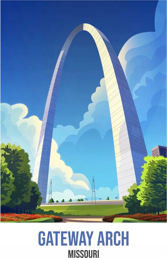 Plakát 21x29,7 cm Gateway Arch