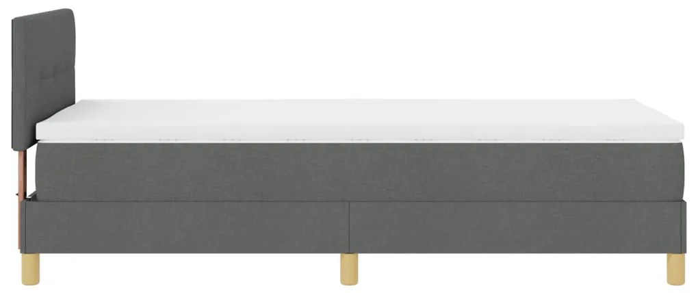Box Spring ágy matraccal sötét szürke 80x200 cm szövet