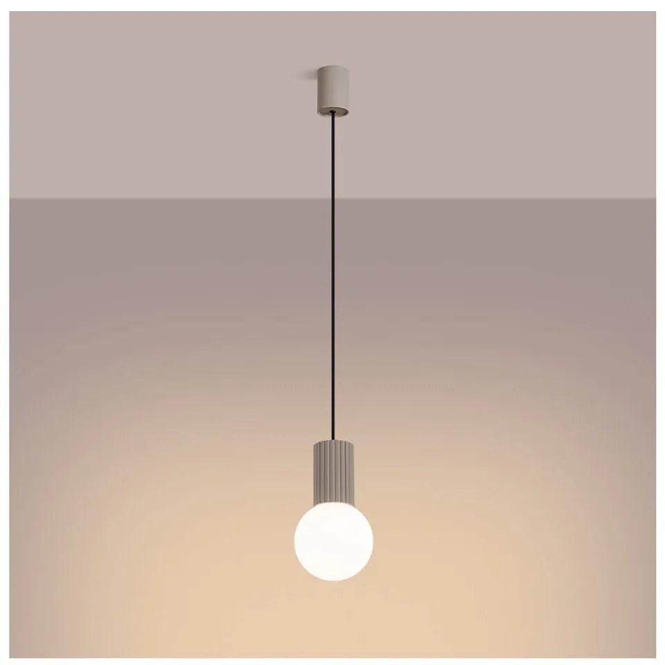 Szürkésbarna függőlámpa üveg búrával ø 12 cm Orbital – Sollux