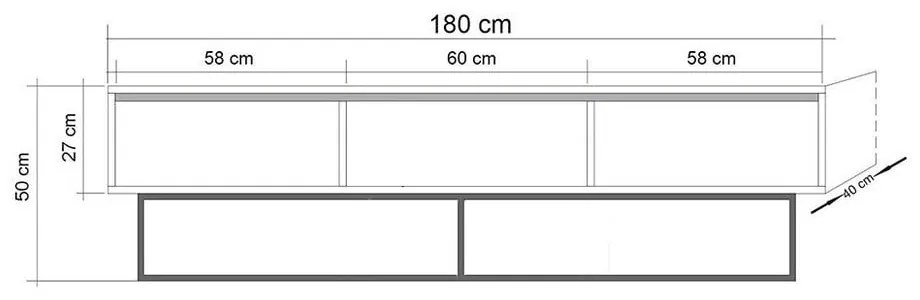 Natúr színű TV-állvány diófa dekorral 180x50 cm Rodez – Kalune Design