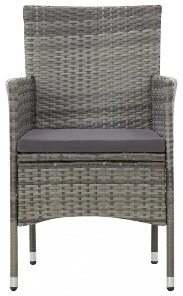 vidaXL 5 részes szürke polyrattan kerti ülőgarnitúra párnákkal