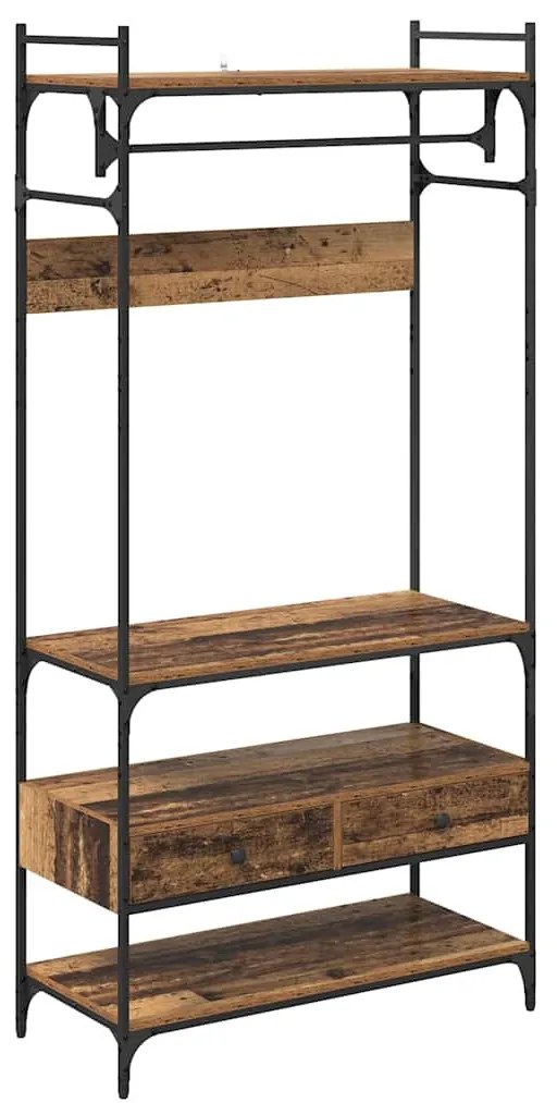 Ruhásszekrény fiókkal Régi fa 89 x 39 x 184.5 cm Faanyag