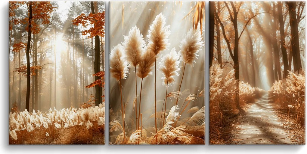 Modern Vászonképek a nappaliba Tájkép Vászonkép Erdei tájkép 60x120