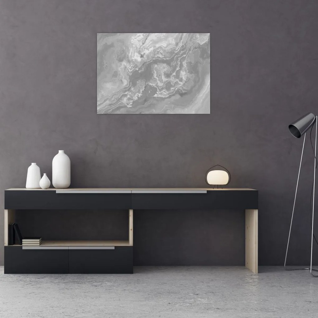 Üveg kép - Márvány fekete-fehérben (70x50 cm)