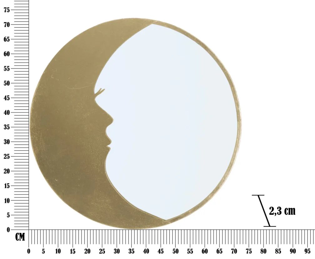 Fali tükör hold ø 72,5x2,3cm