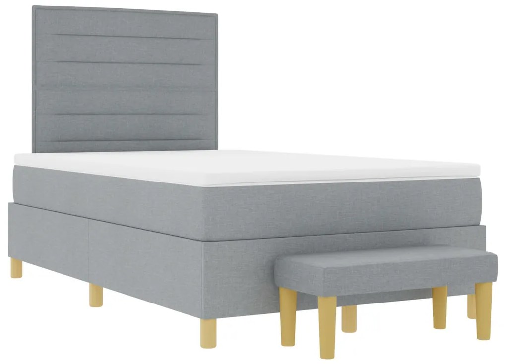 Boxspring Ágy Matraccal és Pad Light Grey 120x200 cm Szövet