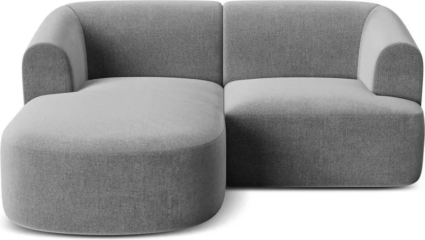 Világosszürke bársony sarokkanapé (bal oldali-heverő résszel) Campi – Cosmopolitan Design