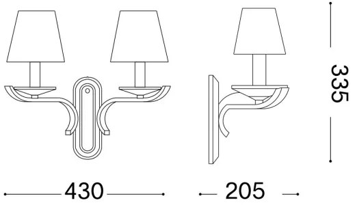 Ideal Lux - kristály fal lámpa PEGASO 2xE14/28W/230V arany