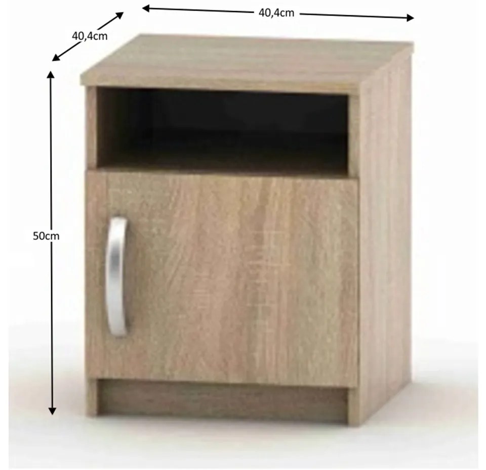 BETTY 2 éjjeliszekrény, sonoma tölgy