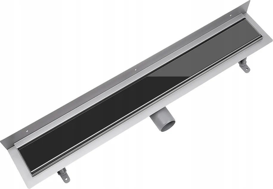 Lineáris fali lefolyó Vogi rács Fekete Üveg 100 cm Alacsony Szifon fi50