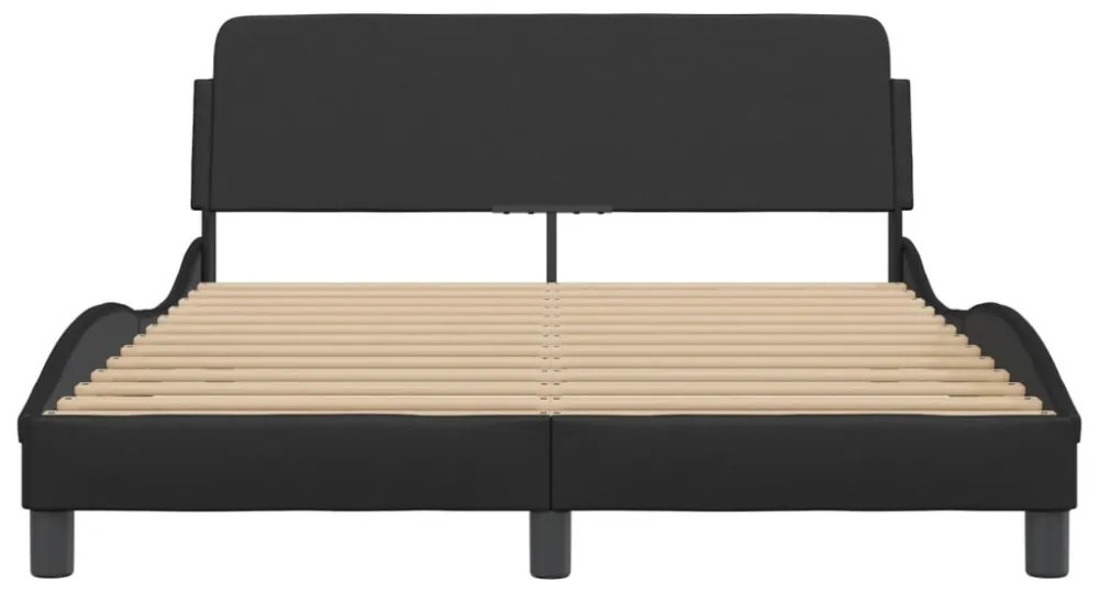 fekete műbőr ágykeret Dover 120 x 200 cm