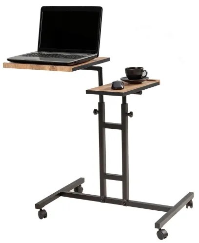 Állítható GLEN asztal 87x67 cm barna/fekete