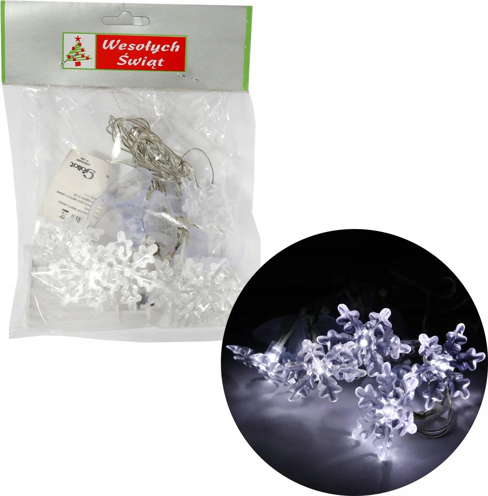 Tapadókorongos Lámpák 8 Led Hópehely Elemes